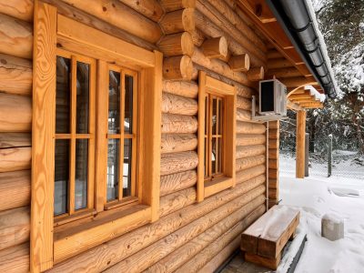 Drewniane okna szpros Eco-House